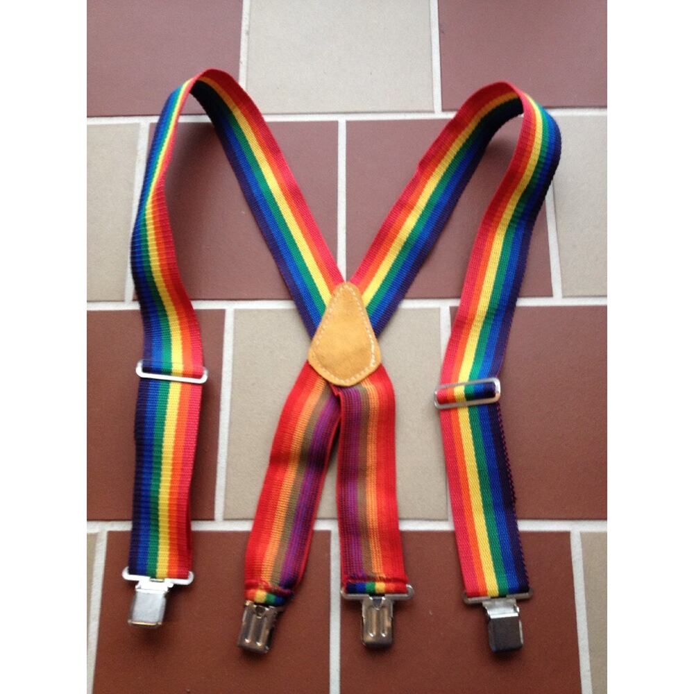 CLC Rainbow Nylon Webbing Leather Heavy Duty Work Mens Suspenders Nanu Nanu!